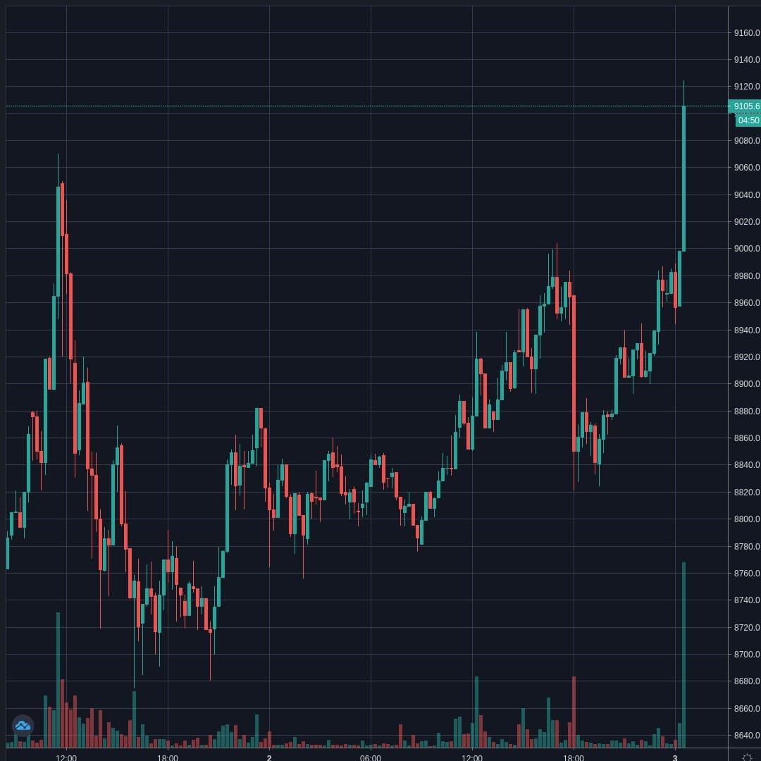 BTCUSD Live Trend Alert 03/05/2020 00:40 UTC